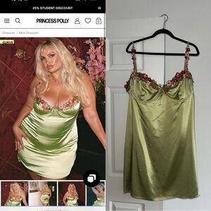 Princess Polly green floral dress